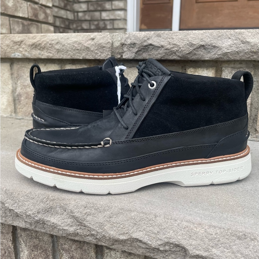 SPERRY A/O Plushwave Lug Chukka 11.5 Men's Boat Shoe Leather Lace Up Preppy New - Picture 4 of 9